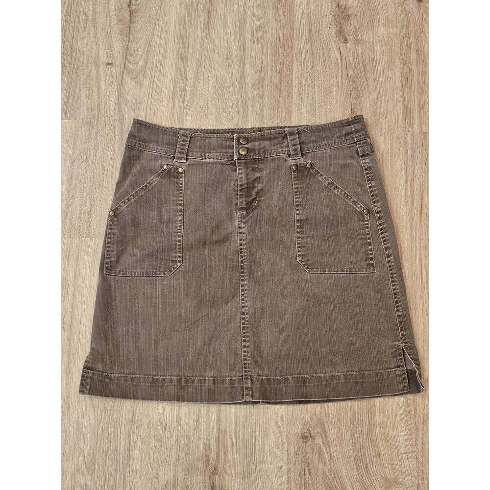 Kuhl Adventure Womens Denim Skirt Olive Green Size 8